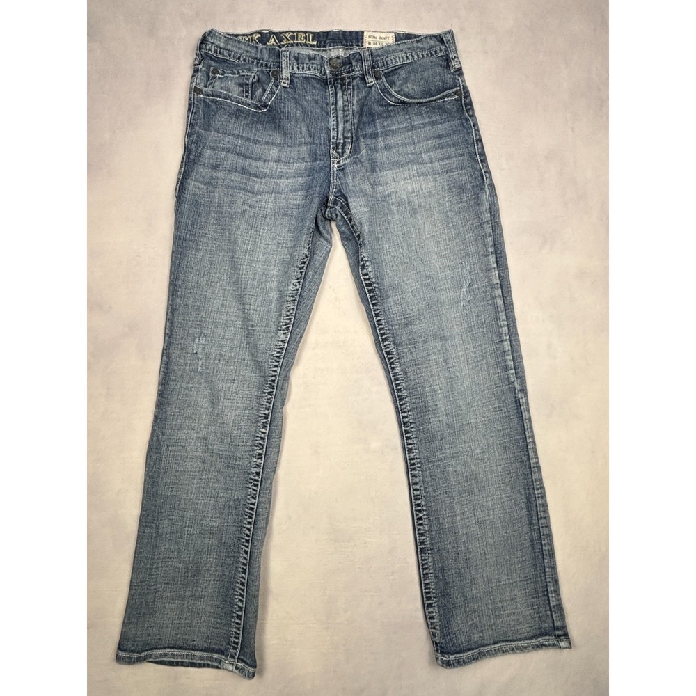 TK Axel Jeans Mens 34x32 Slim Boot Blue Denim #WEARHARDER Flap Pocket 34
